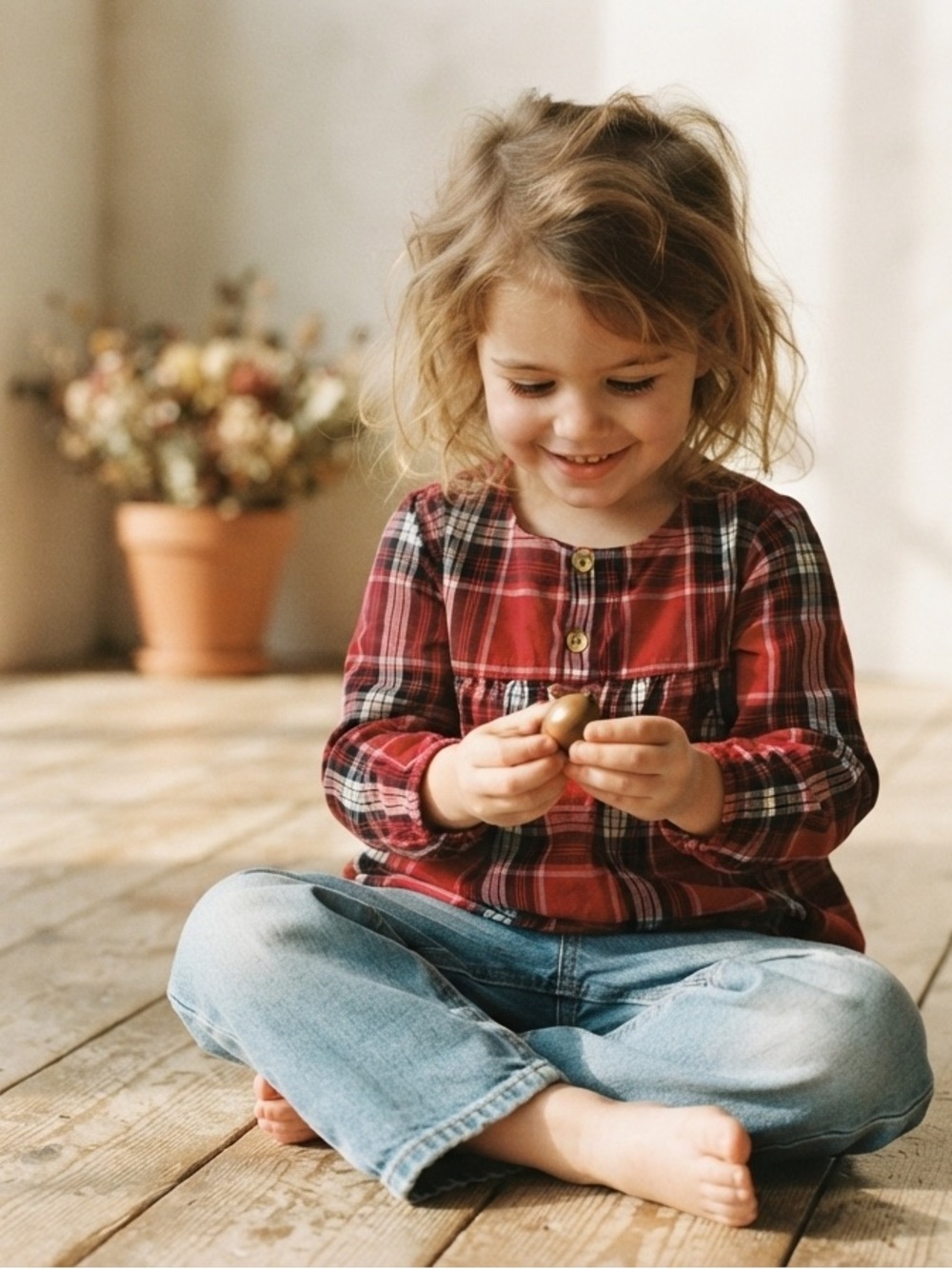 Gap | 100% Cotton Top | Red Plaid Button-Front Toddler Blouse | Christmas Top